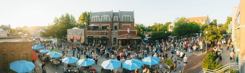 This is photo of a crowd for Taste of Bloomington on Kirkwood Avenue in 2025.